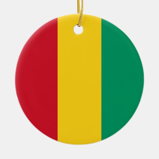 Adorno De Cerámica Bandera de Guinea (Frente)