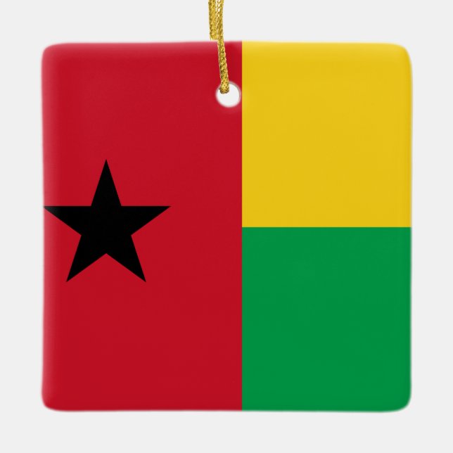 Adorno De Cerámica Bandera de Guinea-Bissau (Anverso)
