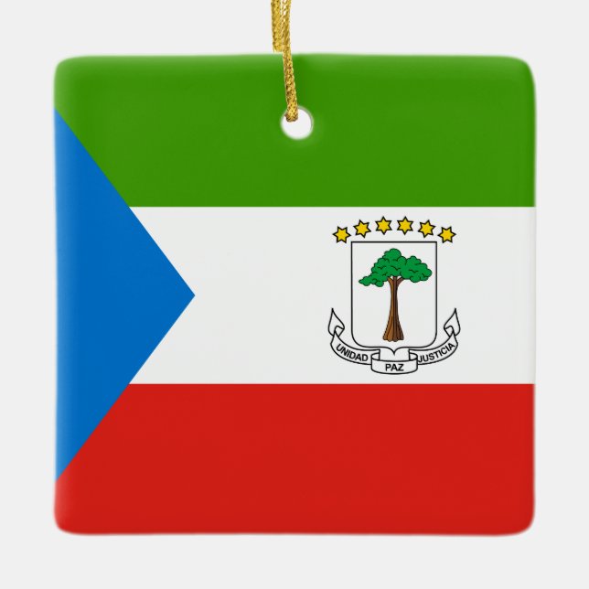 Adorno De Cerámica Bandera de Guinea Ecuatorial (Anverso)