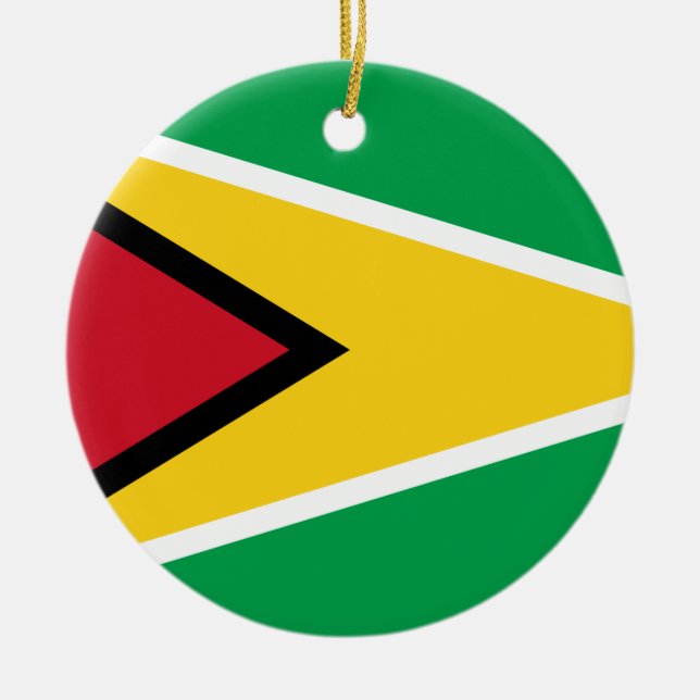 Adorno De Cerámica Bandera de Guyana (Frente)