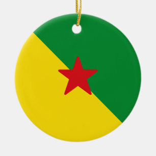 Adorno De Cerámica Bandera de Guyana Francesa