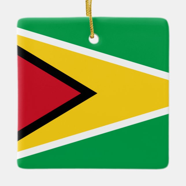 Adorno De Cerámica Bandera de Guyana (guyanesa) (Anverso)