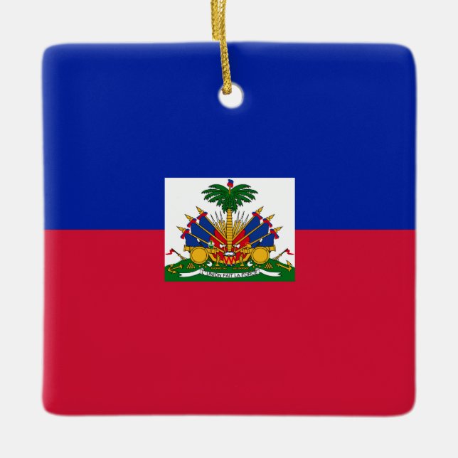 Adorno De Cerámica Bandera de Haití (haitiana) (Anverso)