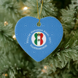 Adorno De Cerámica Bandera de Hanukkah Angel Mexicano Personalizada