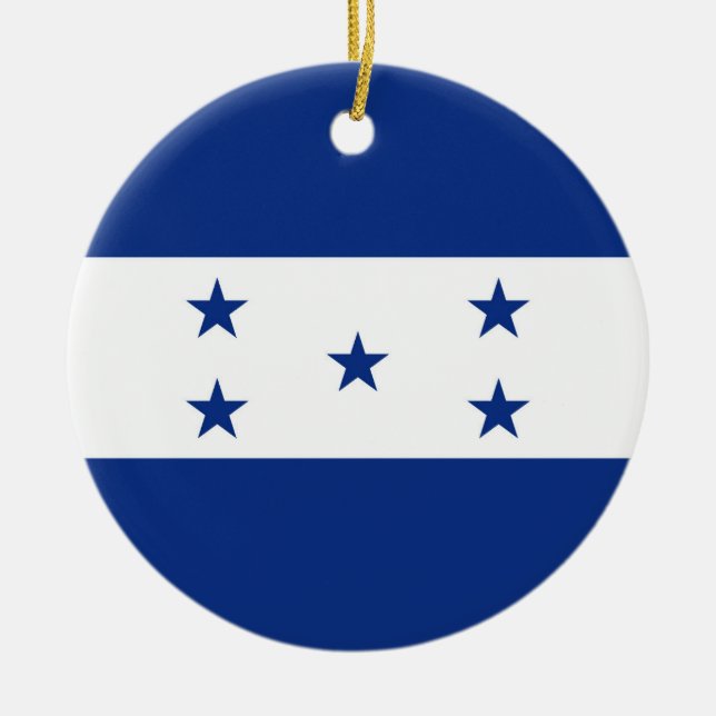 Adorno De Cerámica Bandera de Honduras (Frente)