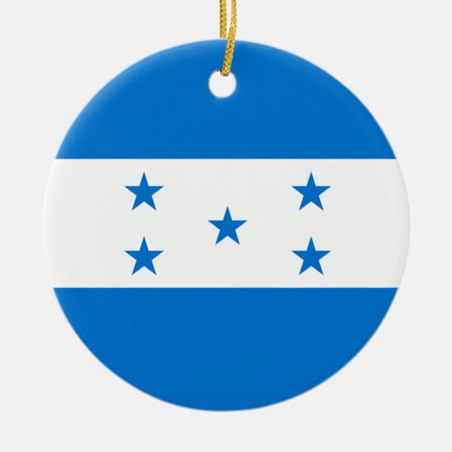 Adorno De Cerámica Bandera de Honduras (Frente)
