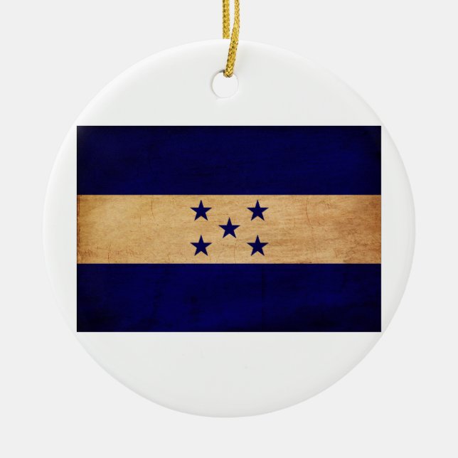 Adorno De Cerámica Bandera de Honduras (Frente)