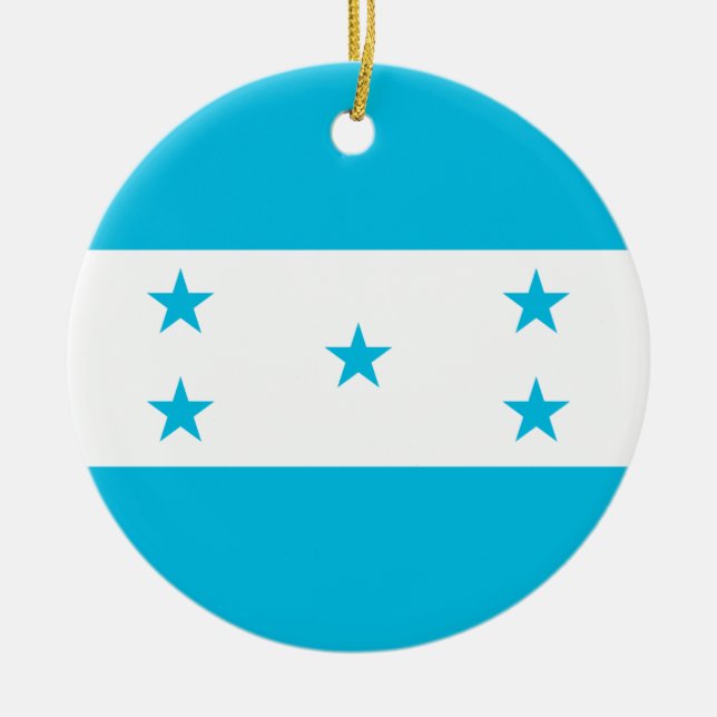 Adorno De Cerámica Bandera de Honduras (Frente)