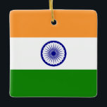 Adorno De Cerámica Bandera de India (India)<br><div class="desc">Productos de bandera mundial de personalizable - Por favor,  no dude en añadir su propio texto.</div>