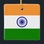 Adorno De Cerámica Bandera de India (India)<br><div class="desc">Productos de bandera mundial de personalizable - Por favor,  no dude en añadir su propio texto.</div>