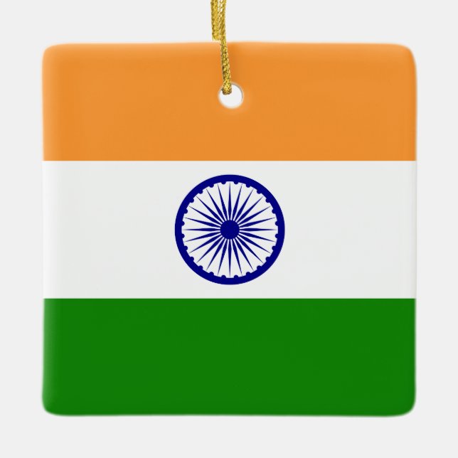Adorno De Cerámica Bandera de India (India) (Anverso)