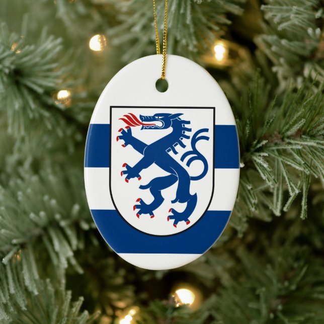 Adorno De Cerámica Bandera de Ingolstadt, Baviera - ALEMANIA (Árbol)