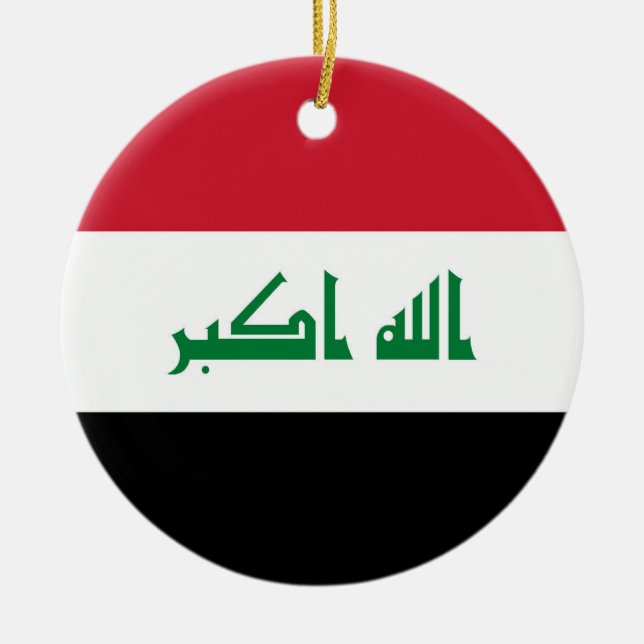 Adorno De Cerámica Bandera de Iraq (Frente)
