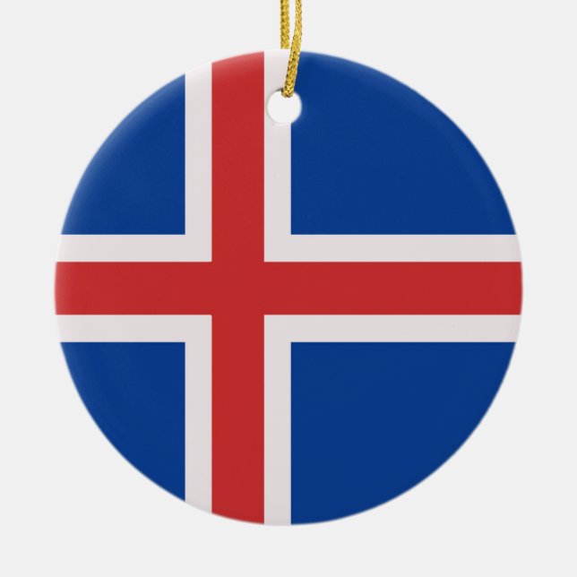 Adorno De Cerámica Bandera de Islandia (Frente)
