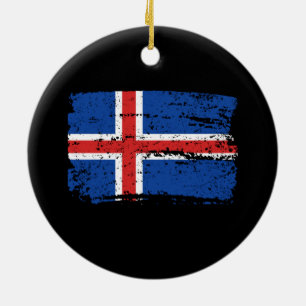 Adorno De Cerámica Bandera de Islandia