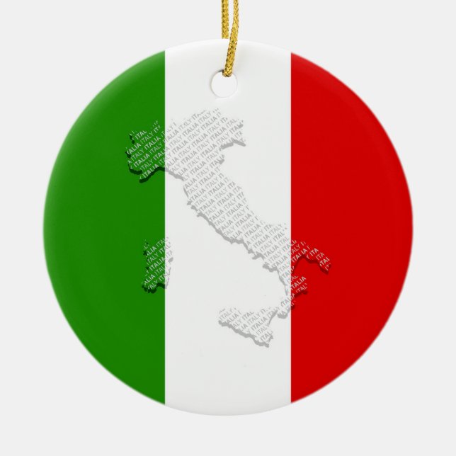 Adorno De Cerámica Bandera de Italia (Frente)