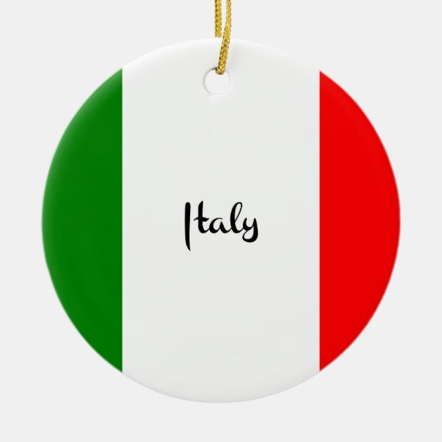 Adorno De Cerámica Bandera de Italia (Frente)