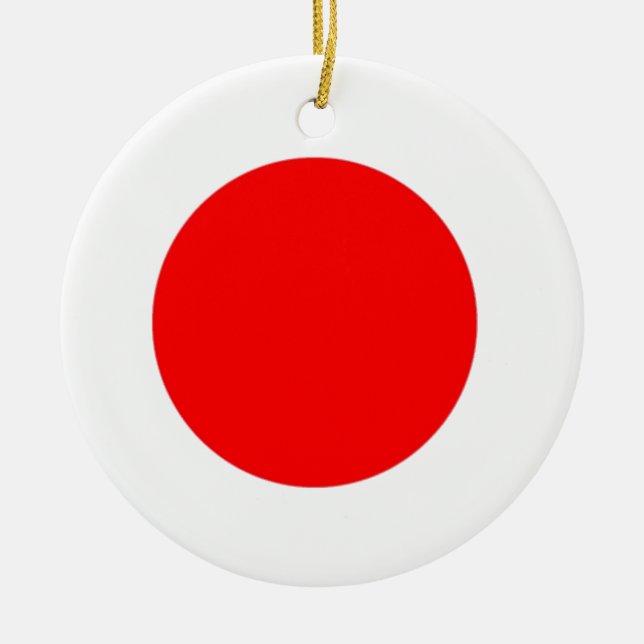 Adorno De Cerámica Bandera de Japón (Frente)