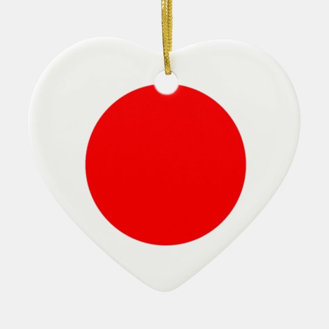 Adorno De Cerámica Bandera de Japón (Frente)
