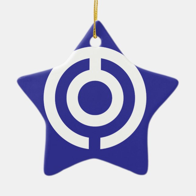 Adorno De Cerámica Bandera de Japón-Okinawa (Frente)