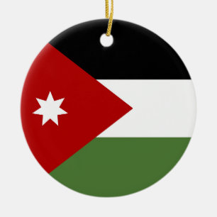 Adorno De Cerámica Bandera de Jordania