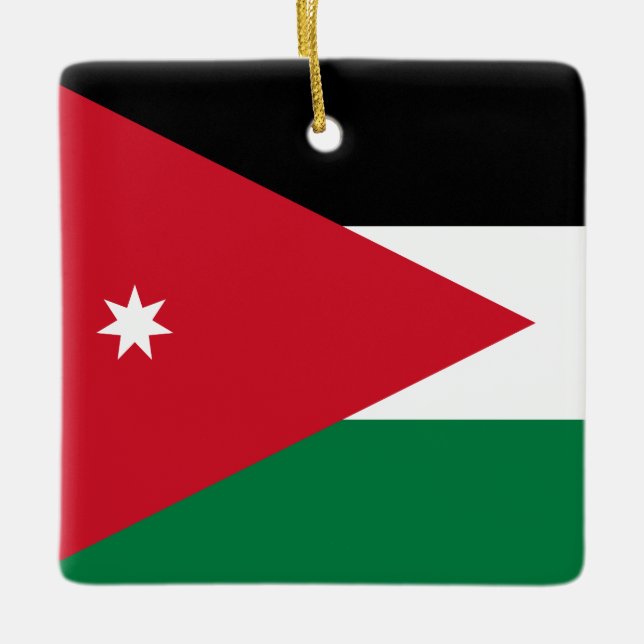 Adorno De Cerámica Bandera de Jordania (Anverso)