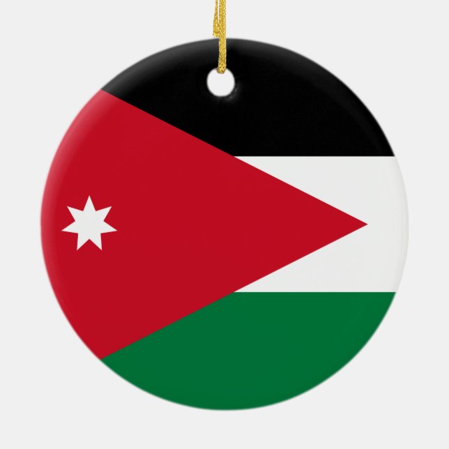 Adorno De Cerámica Bandera de Jordania (Atrás)