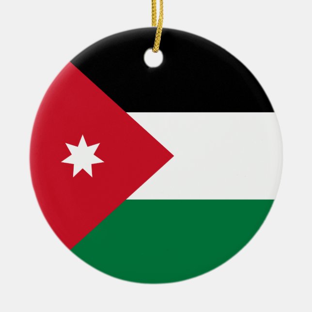 Adorno De Cerámica Bandera de Jordania (Frente)