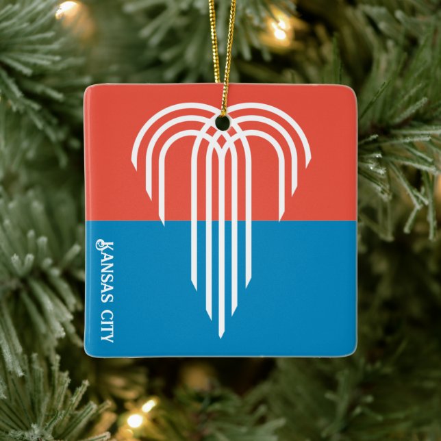 Adorno De Cerámica Bandera de Kansas City (2023), Misuri (Árbol)