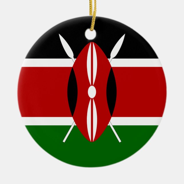 Adorno De Cerámica Bandera de Kenia (Frente)
