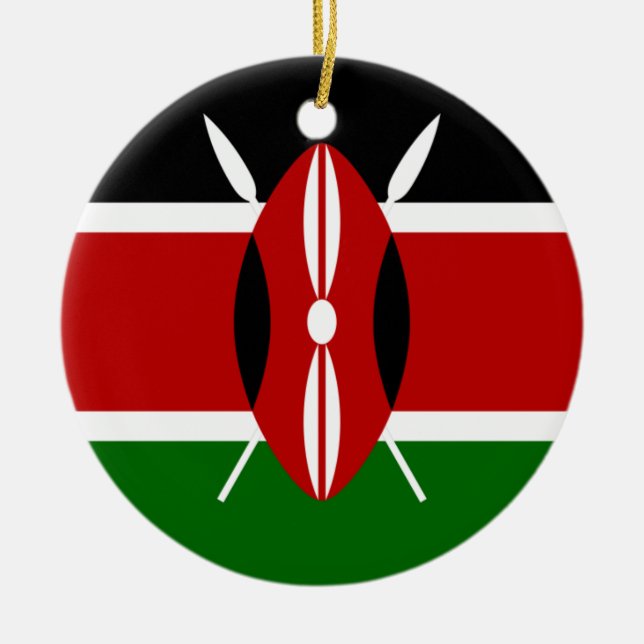 Adorno De Cerámica Bandera de Kenia África (Frente)