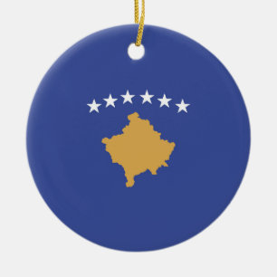 Adorno De Cerámica Bandera de Kosovo