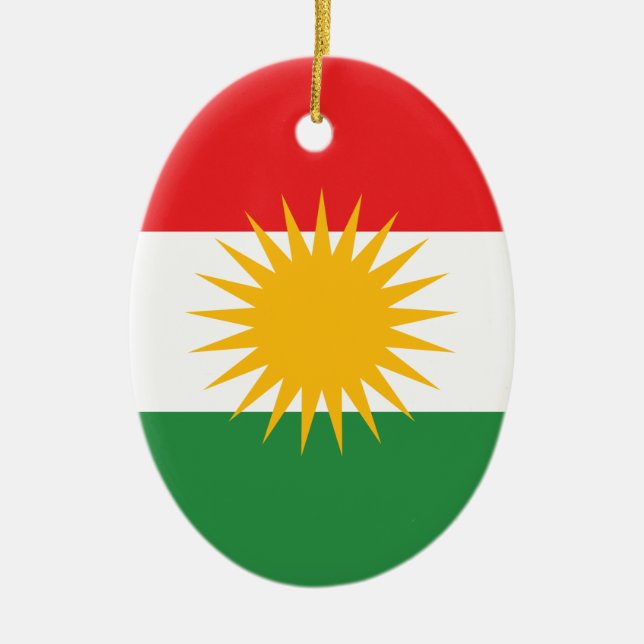 Adorno De Cerámica Bandera de Kurdistán (Frente)