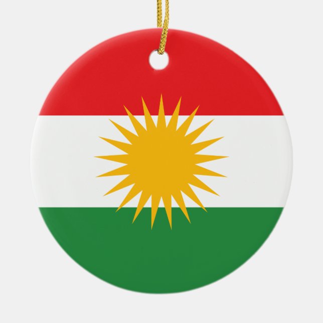 Adorno De Cerámica Bandera de Kurdistán (Frente)