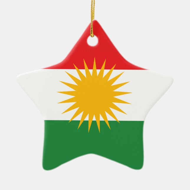 Adorno De Cerámica Bandera de Kurdistán (Frente)