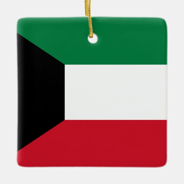 Adorno De Cerámica Bandera de Kuwait (Anverso)