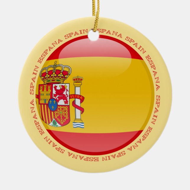 Adorno De Cerámica Bandera de la burbuja de España (Frente)