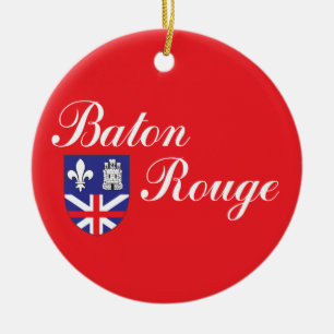 Adorno De Cerámica Bandera de la ciudad de Baton Rouge
