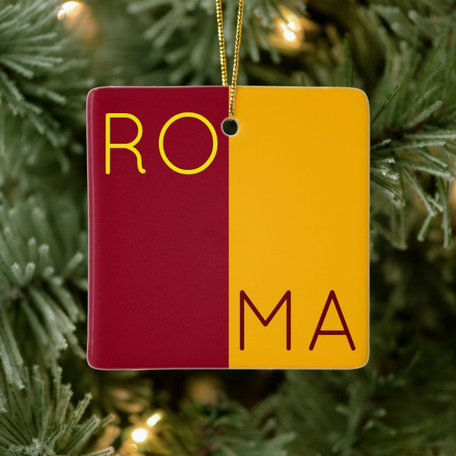 Adorno De Cerámica Bandera de la ciudad de Roma, Italia (Árbol)