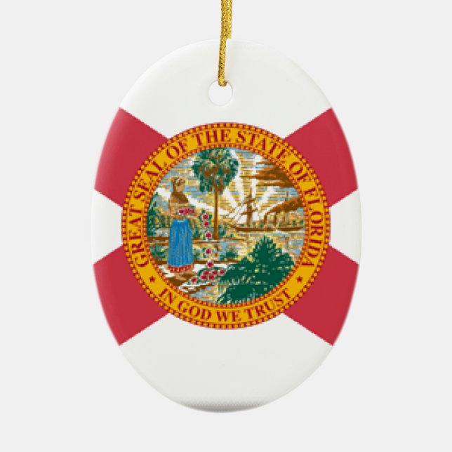 Adorno De Cerámica Bandera de la Florida (Frente)