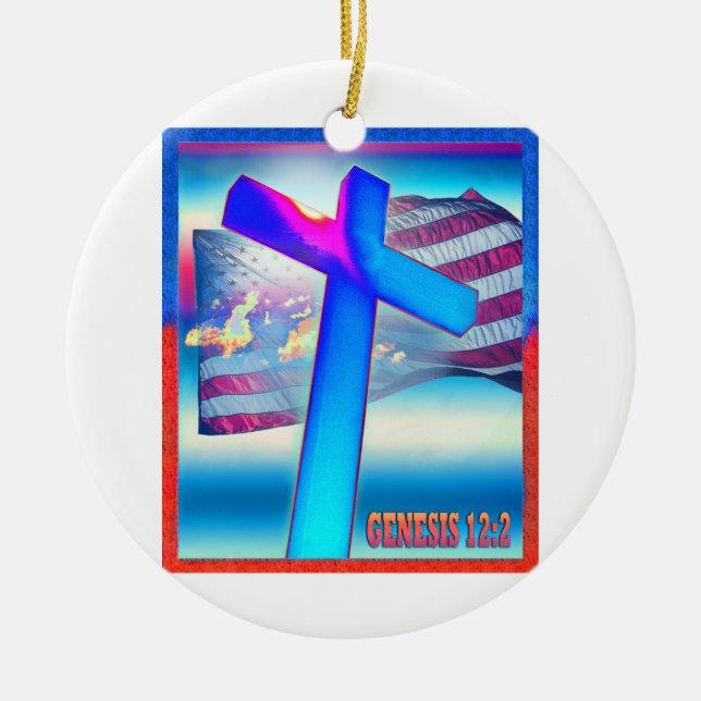 Adorno De Cerámica Bandera de la génesis (Frente)