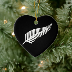 Adorno De Cerámica Bandera de la hoja de plata (NZ)