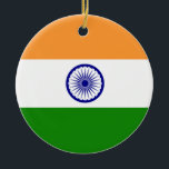 Adorno De Cerámica Bandera de la India<br><div class="desc">Busque el "wowsmiley" para más productos como éste.</div>