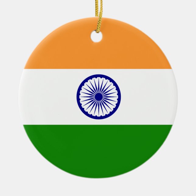Adorno De Cerámica Bandera de la India (Frente)