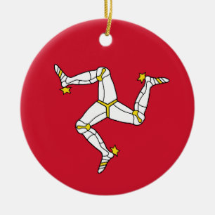 Adorno De Cerámica Bandera de la Isla de Man