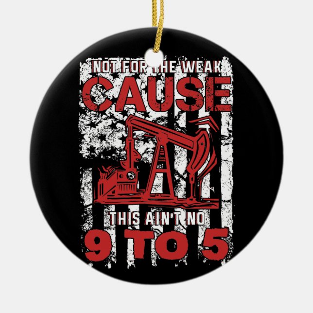 Adorno De Cerámica Bandera de la plataforma petrolífera (Frente)