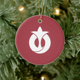 Adorno De Cerámica Bandera de la prefectura de Aichi, Japón