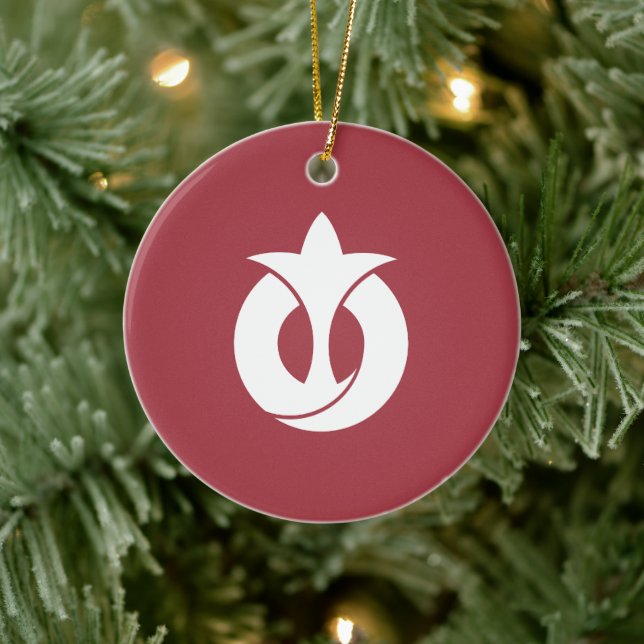 Adorno De Cerámica Bandera de la prefectura de Aichi, Japón (Árbol)