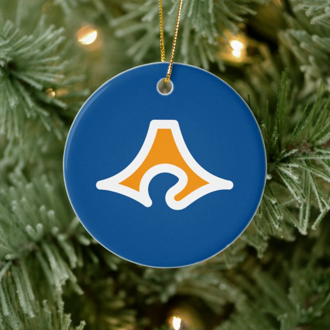 Adorno De Cerámica Bandera de la prefectura de Shizuoka, Japón (Árbol)