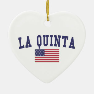 Adorno De Cerámica Bandera de La Quinta US